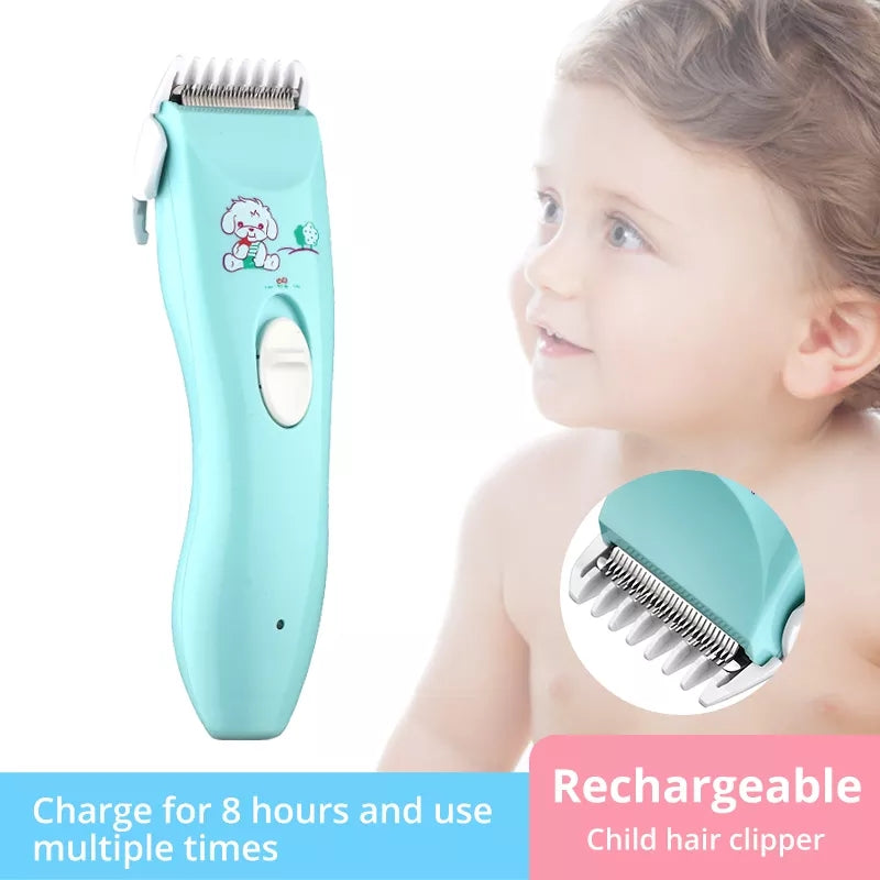 Kindersicherer elektrischer Haartrimmer mit sanften Klingen. Perfekt für Babyhaarschnitt und empfindliche Kinderhaut.