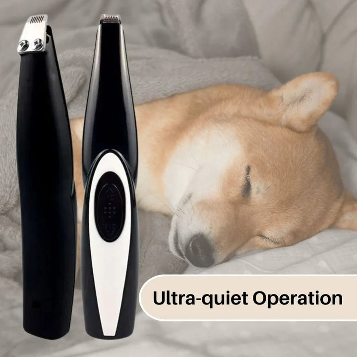 Kompakter Präzisions-Trimmer für eine leise und effiziente Fellpflege bei Hunden und Katzen, sanft & sicher.