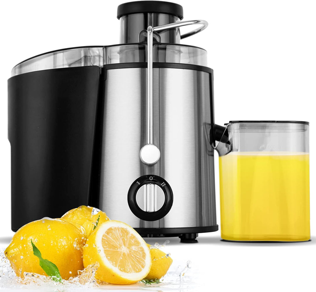 Leistungsstarke JuicePro Kaltpresssaftpresse mit 3 Geschwindigkeiten für vitaminreiche Säfte.