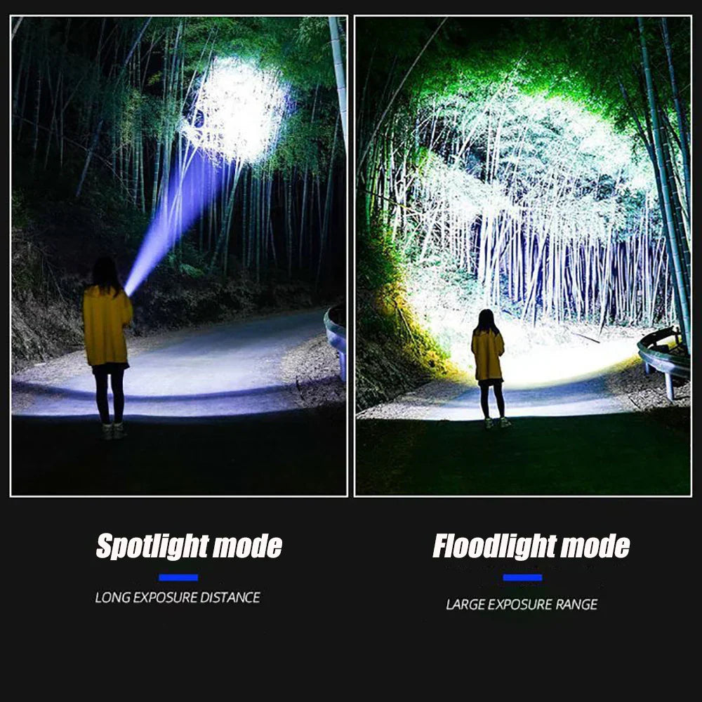 Zoom-LED-Taschenlampe "Striker", 10000 Lumen, wiederaufladbar, für Outdoor, Camping & Notfallausrüstung.