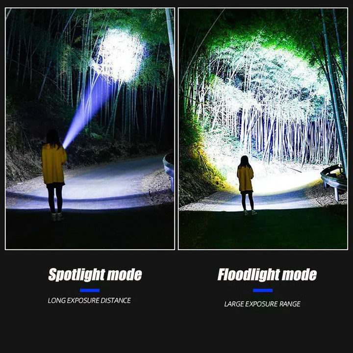 Zoom-LED-Taschenlampe "Striker", 10000 Lumen, wiederaufladbar, für Outdoor, Camping & Notfallausrüstung.