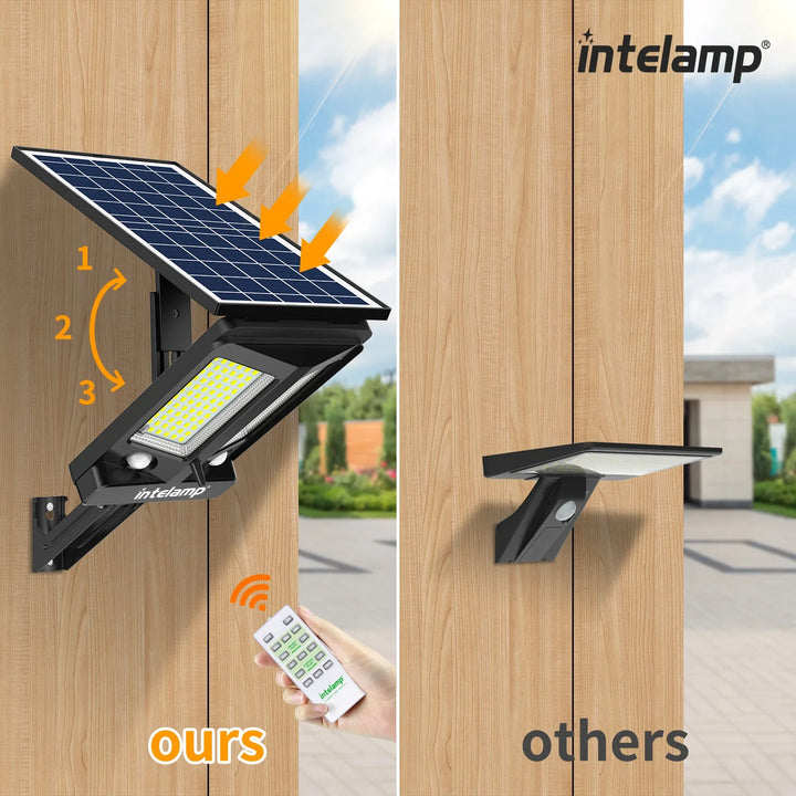 Gartenleuchte: Heller Solar-LED-Strahler mit Bewegungsmelder für zusätzliche Sicherheit im Außenbereich.
