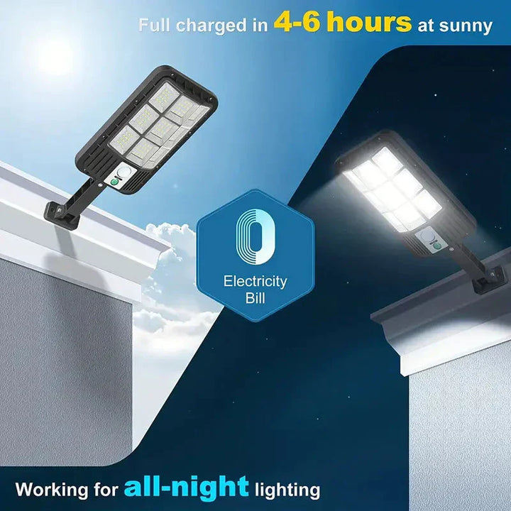 Zuverlässiges Solar Sicherheitslicht mit Bewegungsmelder, ideal für Eingangsbereich und Garage, energiesparend.