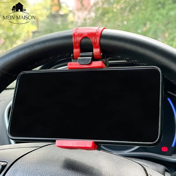 Reiseaccessoire: Lenkrad Smartphonehalterung für entspannte Fahrten und einfache Navigation im KFZ.