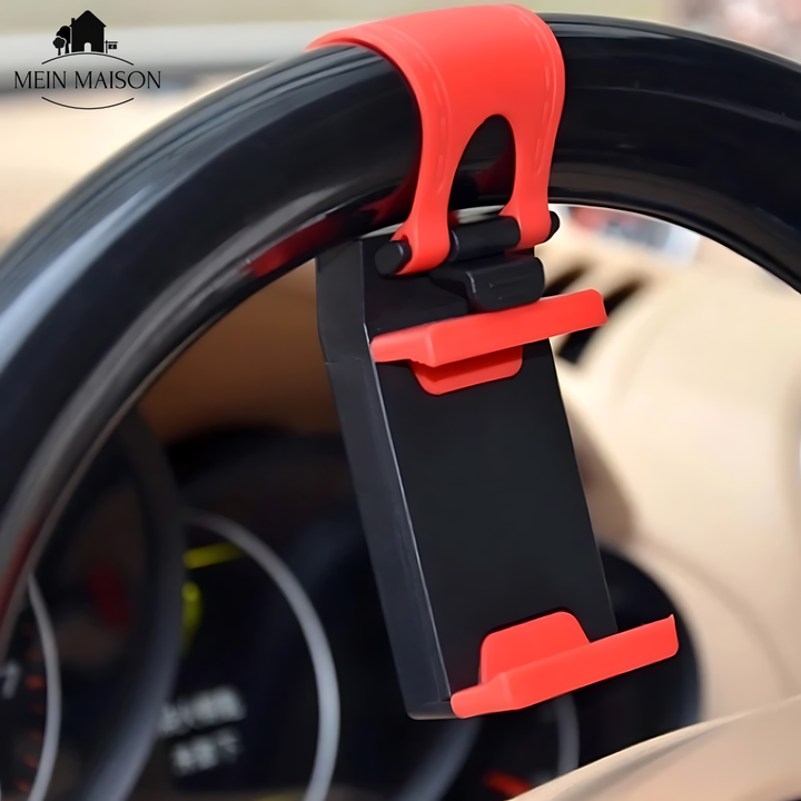 Einfach zu montierende Lenkrad Handyhalterung für schnellen Zugriff auf Ihr Smartphone im Auto.