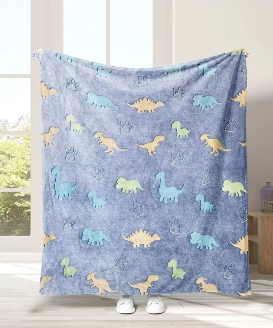 Ultraweiche Einhorn-Leuchtdecke mit magischen, im Dunkeln leuchtenden Sternen & Herzen; für gemütliche Abende.