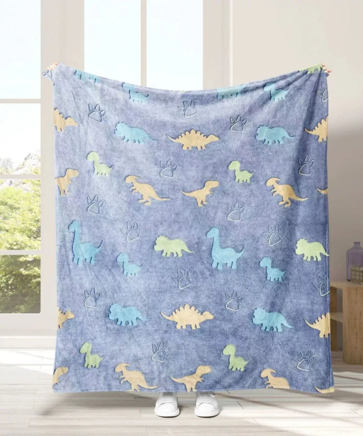 Ultraweiche Einhorn-Leuchtdecke mit magischen, im Dunkeln leuchtenden Sternen & Herzen; für gemütliche Abende.