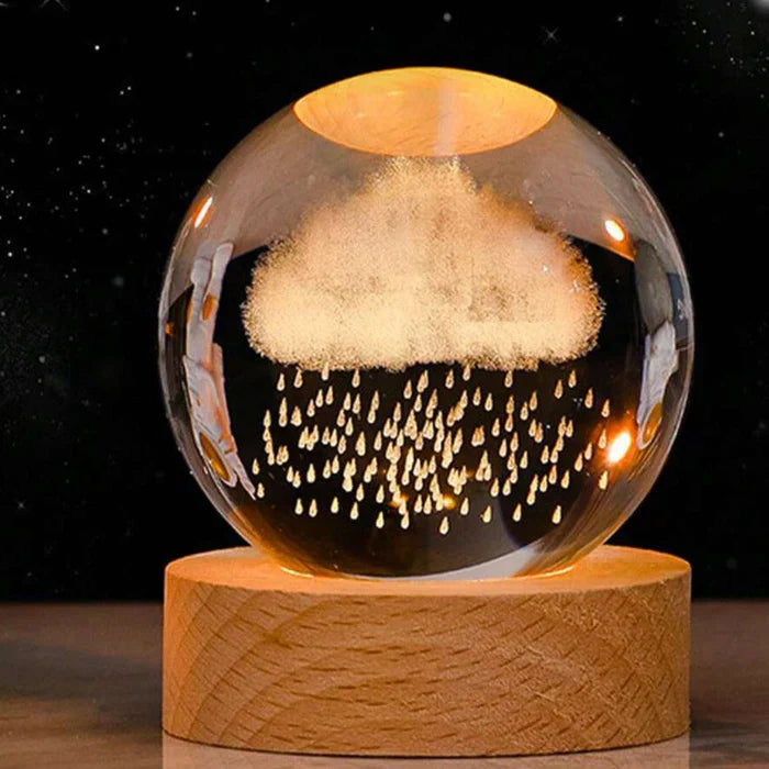Interaktive Leuchtkugel für Kinder: Eine 3D-Kristallkugel mit leuchtendem Kosmos, ideal zum Lernen & Staunen.