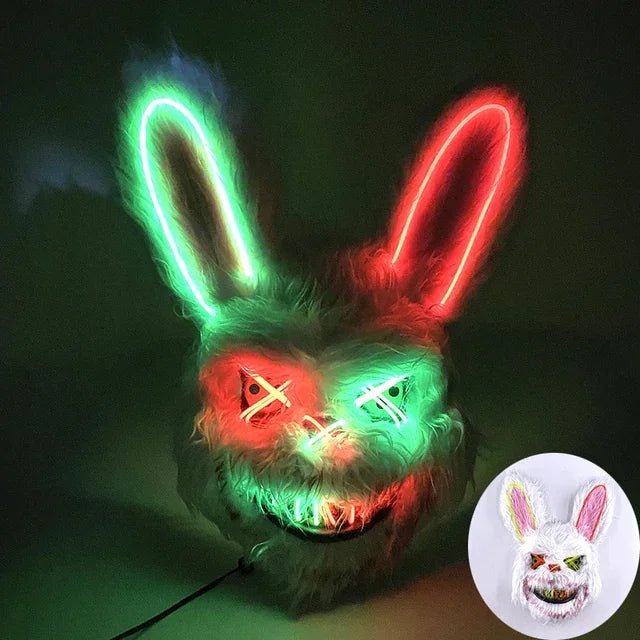 Leuchtende Purge-Maske mit integrierten LEDs, perfekt für ein unvergessliches Party-Outfit oder Festival.