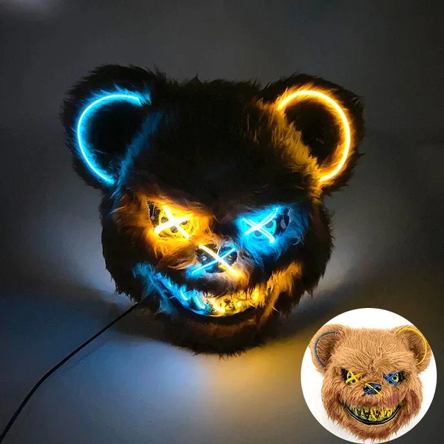Futuristische LED-Maske für Männer und Frauen; ein leuchtendes Accessoire für jede Halloween- oder Rave-Nacht.