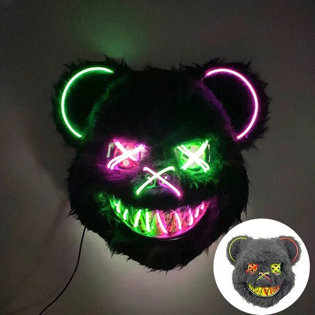 Unisex Purge-Maske mit LED-Beleuchtung im Dunkeln; ideal für Rave, Party, Kostüm oder Festival.