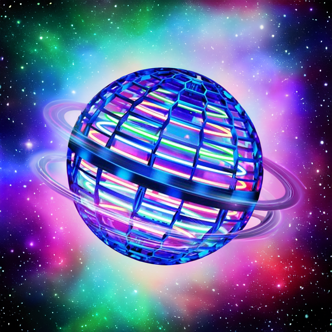 Ein Fliegender Orb Ball als Outdoor-Spielzeug, der mit seinen LED-Lichtern für Flugspaß im Freien sorgt.