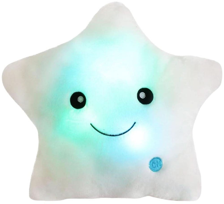 Leuchtender Kuschelstern Stern Nachtlicht im Kinderzimmer. Weiches LED Licht für sanfte Beruhigung.
