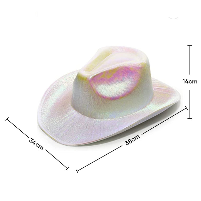Vielseitiger LED-Cowboyhut, Unisex Partyhut mit leuchtenden Akzenten für Fasching.