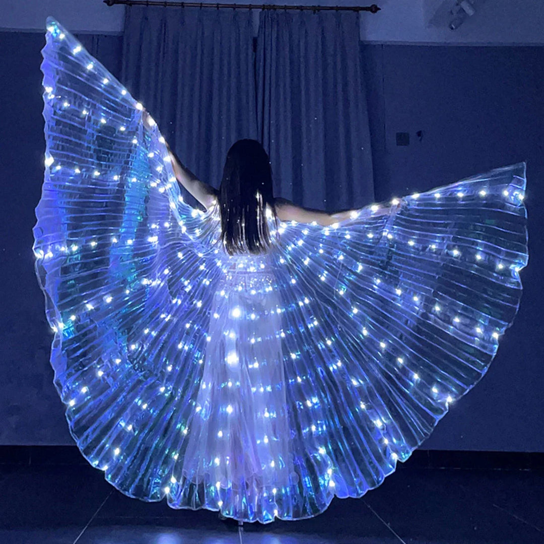 Glitzernder LED Flügel-Umhang für Erwachsene & Kinder. Ein vielseitiges Kostüm für Partys, Tanz & Events.