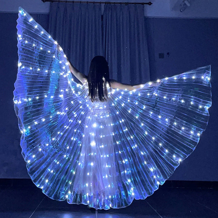Glitzernder LED Flügel-Umhang für Erwachsene & Kinder. Ein vielseitiges Kostüm für Partys, Tanz & Events.