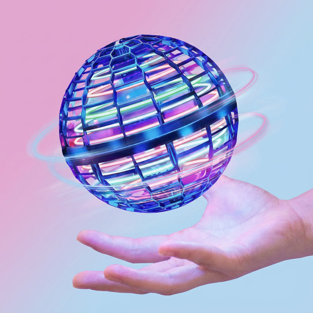 Innovatives LED Spielzeug, schwebender Ball mit Flugfunktion, elektrisch, Unisex-Geschenk für jung & alt.