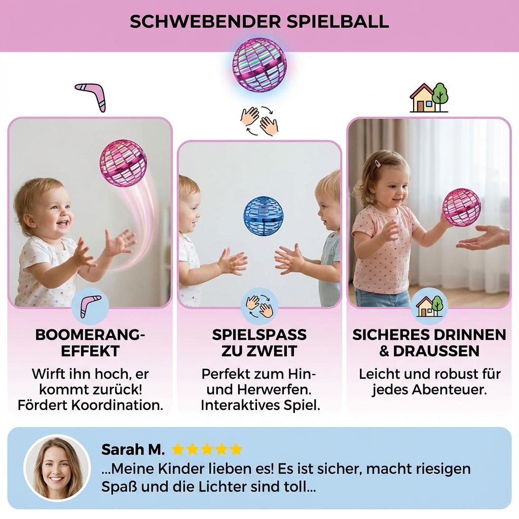 Unisex Schwebeball, leuchtend mit LED Lichtern, elektrisches Spielzeug für grenzenlosen Flugspaß.
