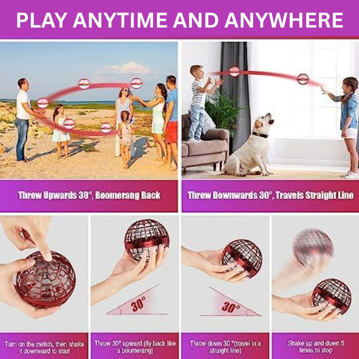 Dynamisches LED Flugsspielzeug, schwebender Ball in leuchtender Bewegung, perfektes Geschenk für Kinder.
