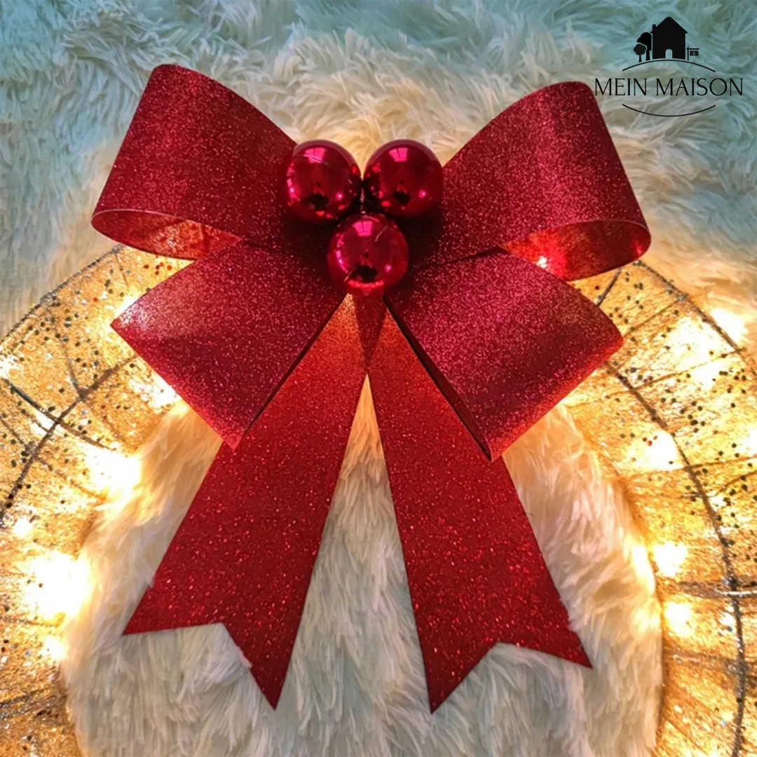 Beleuchteter Weihnachtskranz mit warmweißen LEDs, ideal für festliche Advents- und Weihnachtsdekoration.