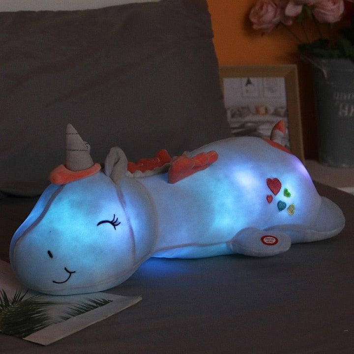 Magisches Einhorn Plüschtier mit LED-Beleuchtung, ein schönes Weihnachtsgeschenk für Kinder und ihr Zimmer.