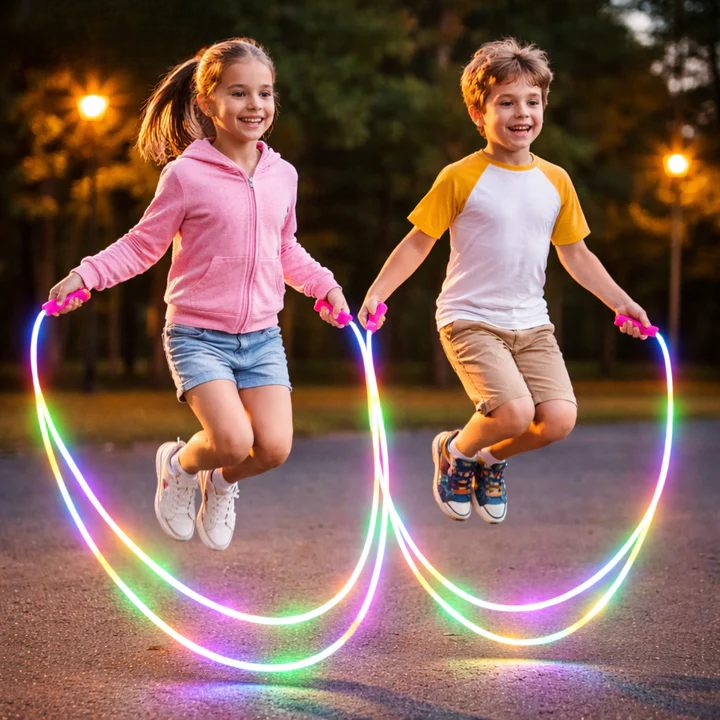 Leuchtendes Springseil für Kinder, ideal für Spaß, Fitness & Bewegung.