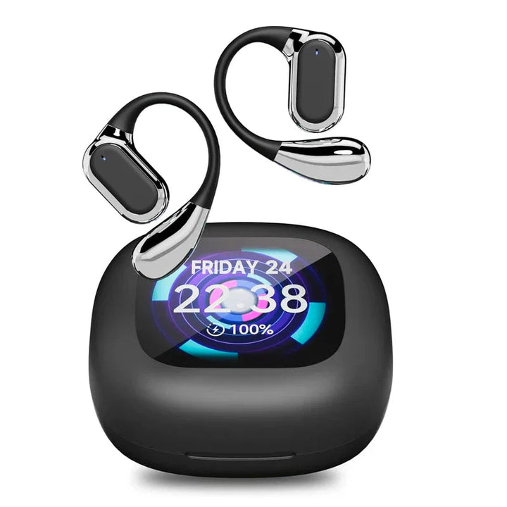 Lexora Echtzeit-Übersetzer-Ohrhörer mit LCD-Touchdisplay. Drahtlose Kommunikationshilfe für Reisen & Business.