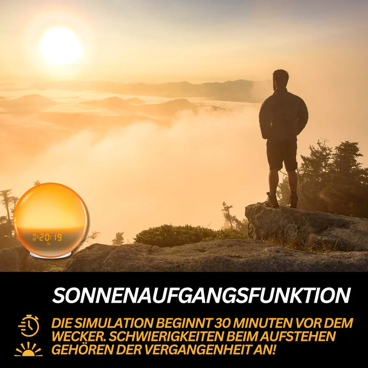 Schlafhilfe: Lichtwecker für besseren Schlaf & sanftes Erwachen mit Naturklängen und Sonnenaufgang.