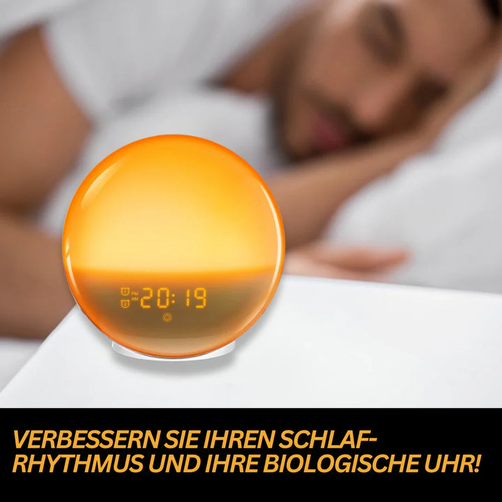 Lichtwecker mit entspannenden Naturklängen, FM-Radio & Sonnenaufgangssimulation. Für Einschlaf- und Weckhilfe.