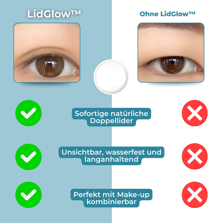 LidGlow Produkt als Teil der täglichen Beauty-Routine für straffe Lider und waches Aussehen.
