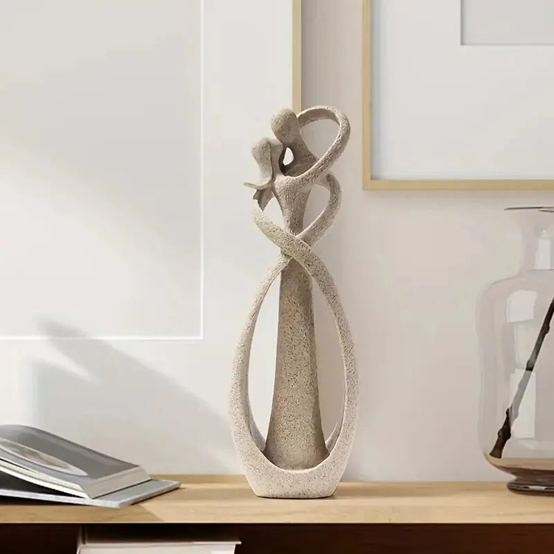 Liebesskulptur aus Harz, 26 cm, symbolisiert Zuneigung & Harmonie, moderne Wohndekoration für Ihr Zuhause.