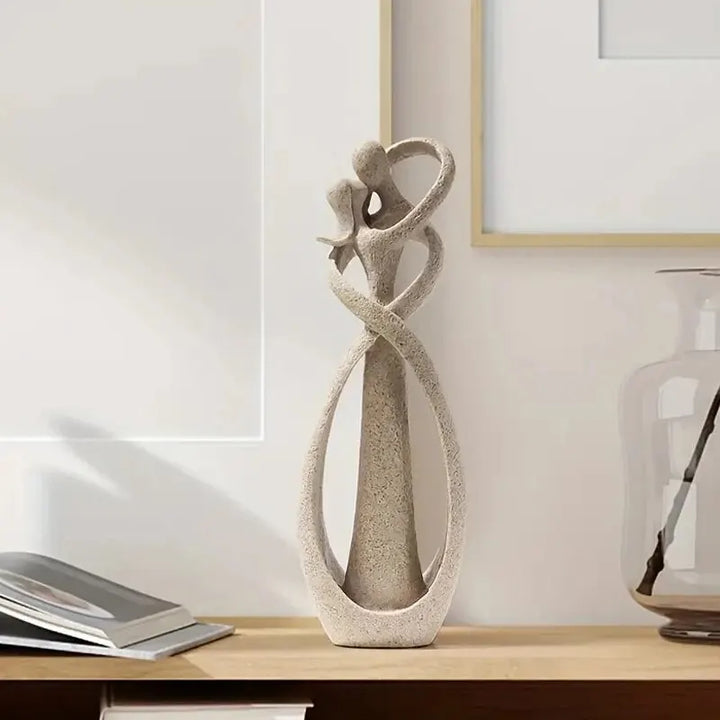 Liebesskulptur aus Harz, 26 cm, symbolisiert Zuneigung & Harmonie, moderne Wohndekoration für Ihr Zuhause.