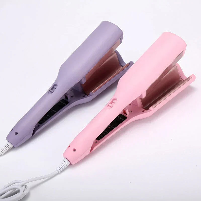 Elegante lila & rosa Keramik-Lockenwickler, ideal für langanhaltende Traumlocken und glänzendes Haar.