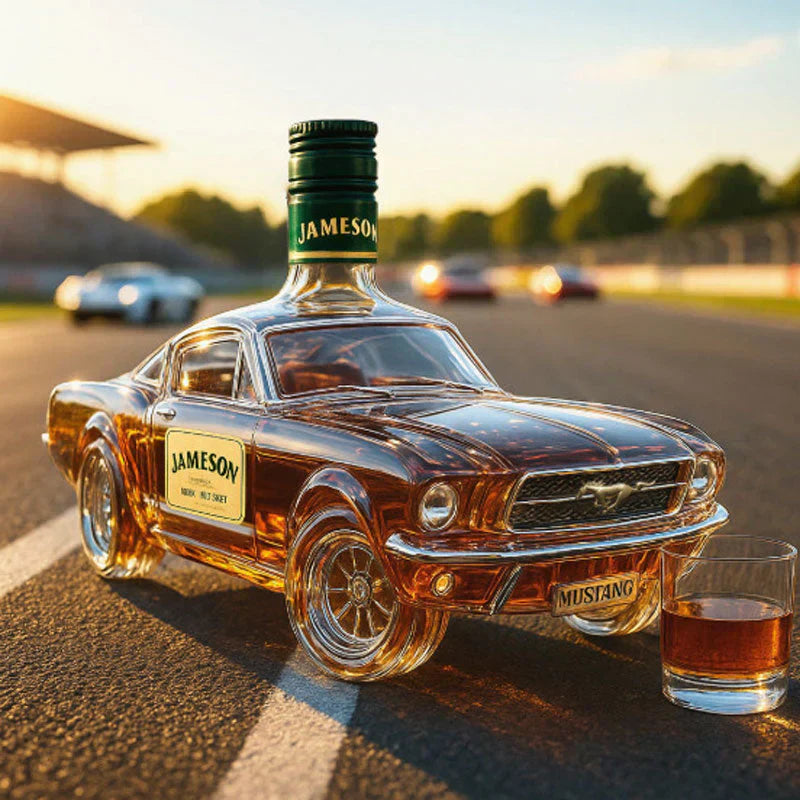 Hochwertige Bronco Whiskykaraffe aus Glas, ein Muss für jede Sammlung und als Blickfang in der Hausbar.