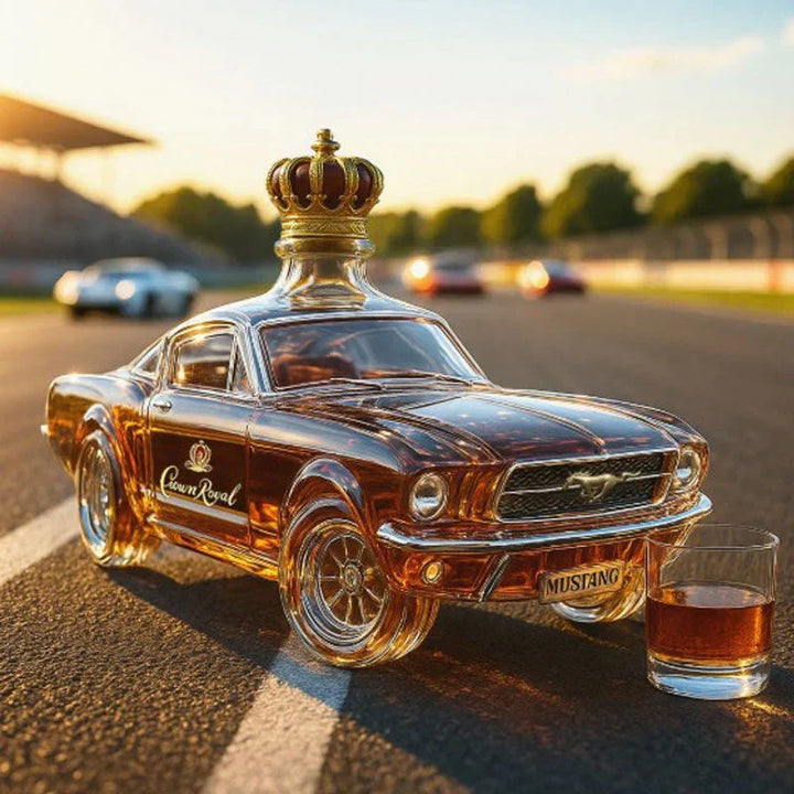 Exklusive Glas-Whiskykaraffe, limitierte Bronco Edition, ein elegantes Barzubehör für anspruchsvolle Genießer.