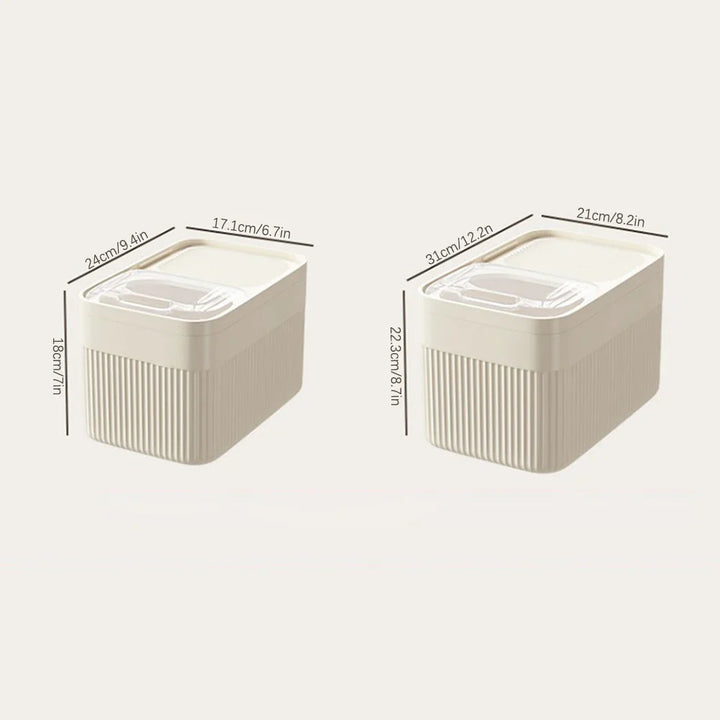 Kompakte Futterbox für Tierfutter, ideal für Küche oder Abstellraum. Luftdichte Aufbewahrung, BPA-frei.