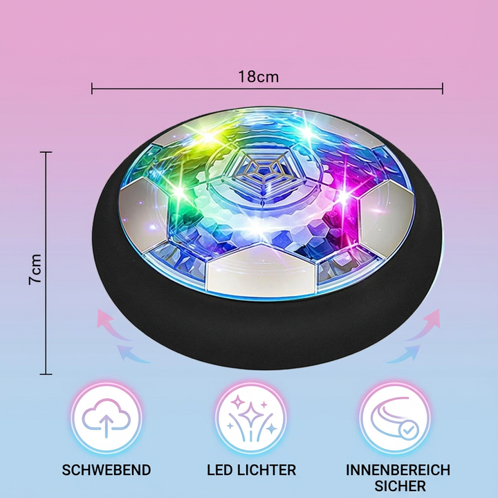 Innovativer LED-Gleitball als Indoor-Fußballspielzeug, ideal für sicheres Spielen auf glatten Böden.