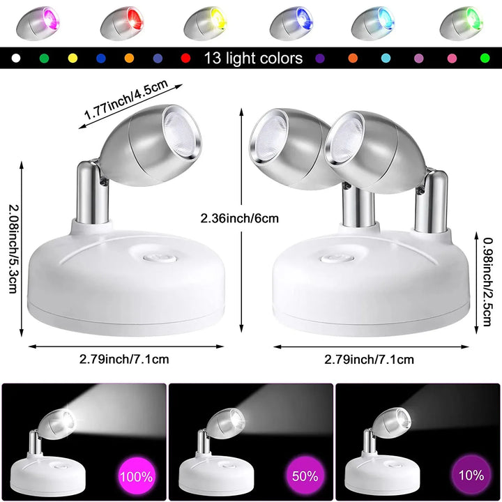 Flexible LumiFlex LED Wandleuchte (2er Set), kabellos, RGB Farbwechsel, Fernbedienung & Timer für Innenräume.