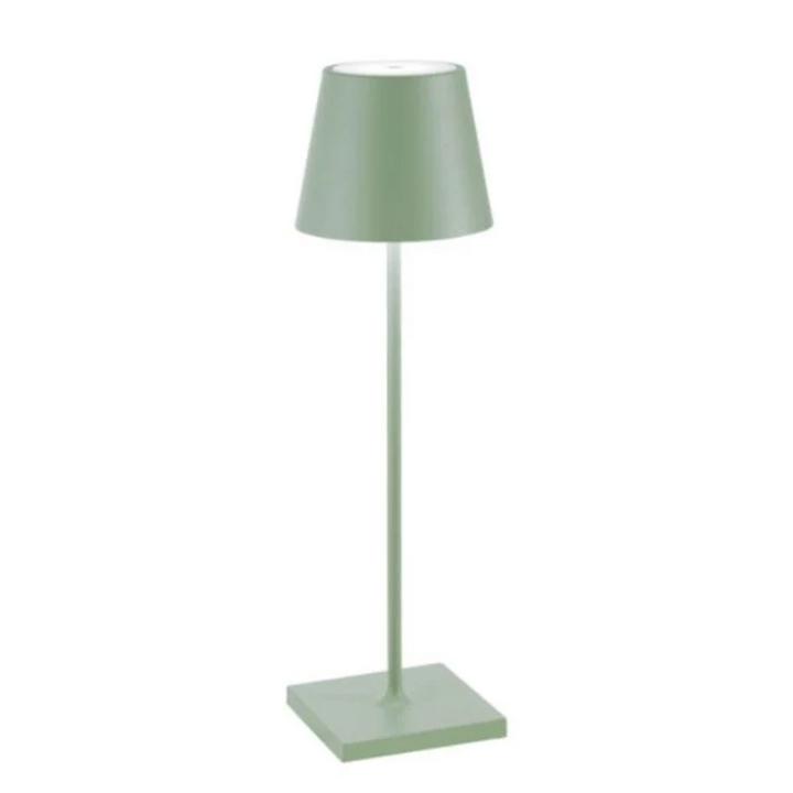 Minimalistische LumiFlex Tischlampe, kabellos, dimmbar, LED, ideal für modernes Interieur.