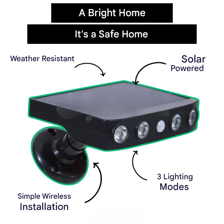 Einfach zu installierende Lumina Solar-Wandleuchte mit Bewegungssensor, keine Kabel nötig.