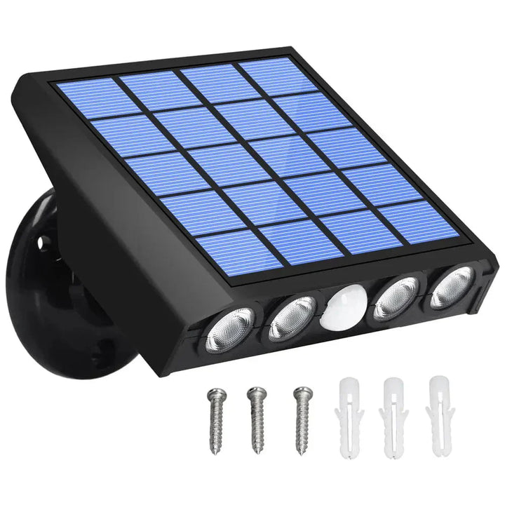 Sichere Lumina Solar-Wandleuchte mit LED und Bewegungssensor, robust und wetterfest.