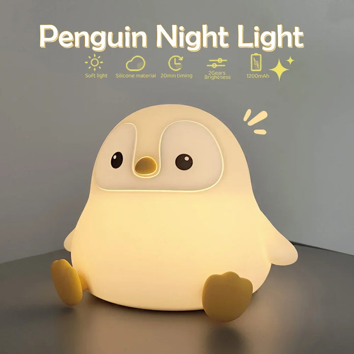 LumiSoft LED Nachtlicht aus weichem Silikon für Kinderzimmer, sanftes Licht, USB-aufladbar.