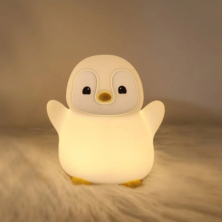 Tragbares LED Nachtlicht aus Silikon mit Akku, sanftes Licht für Kinder, einfache Bedienung.