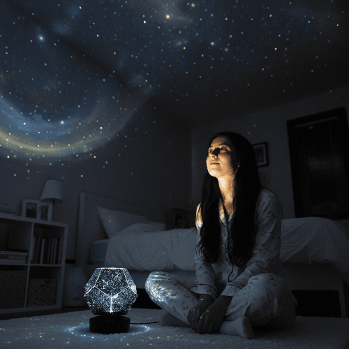 Multifunktionaler LUMISPHERE Galaxy Projektor für jeden Raum. Erzeugt einen beruhigenden Sternenhimmel zur Entspannung.