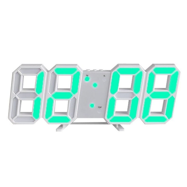 Schwarze LumiSync 3D LED-Uhr, moderne Digitaluhr für Büro und Heimdekoration.