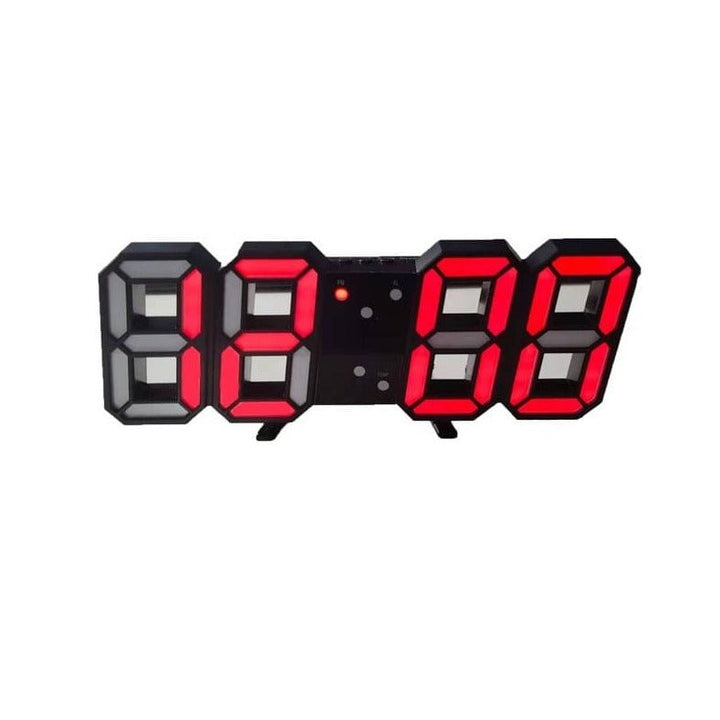 Weiße LumiSync 3D Digitaluhr mit LED-Anzeige, ideal für moderne Heimdekoration.