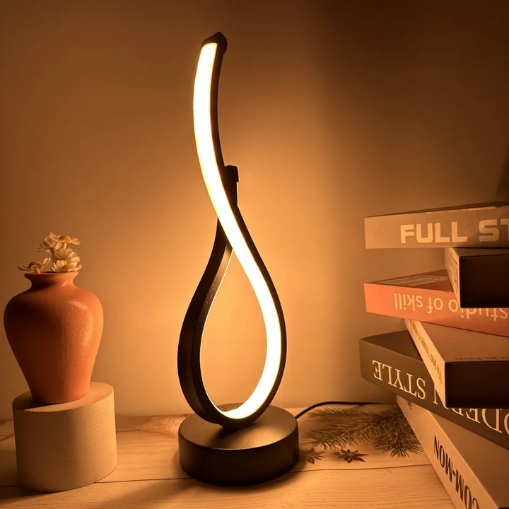 Lumoara LED Tischlampe, dimmbar mit 3 Lichtfarben, modernes Design, kabellos für Nachttisch & Wohnzimmer.