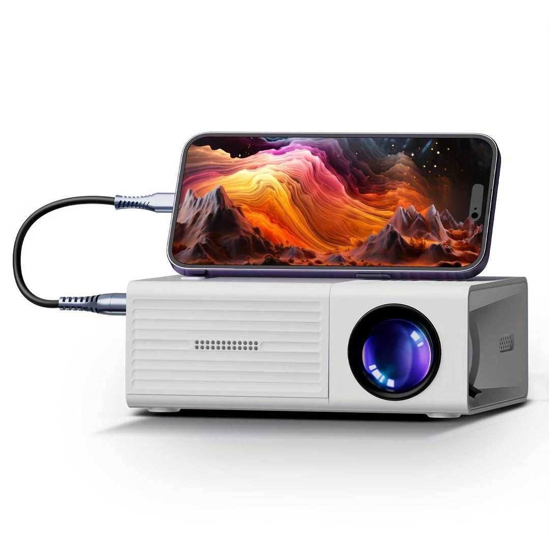 LumoBeam Mini-Projektor, ultra-hell (3000 Lumen), tragbar für Heimkino & Entertainment mit hochauflösender Projektion.
