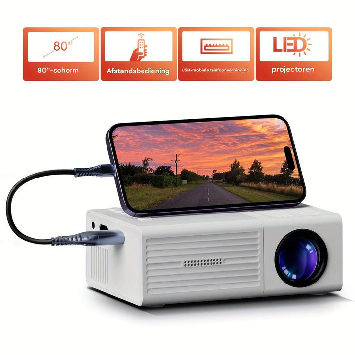 Tragbarer LumoBeam Mini-LED-Projektor (3000 Lumen) für Filme & Gaming, ideal für Outdoor- & Indoor-Entertainment.