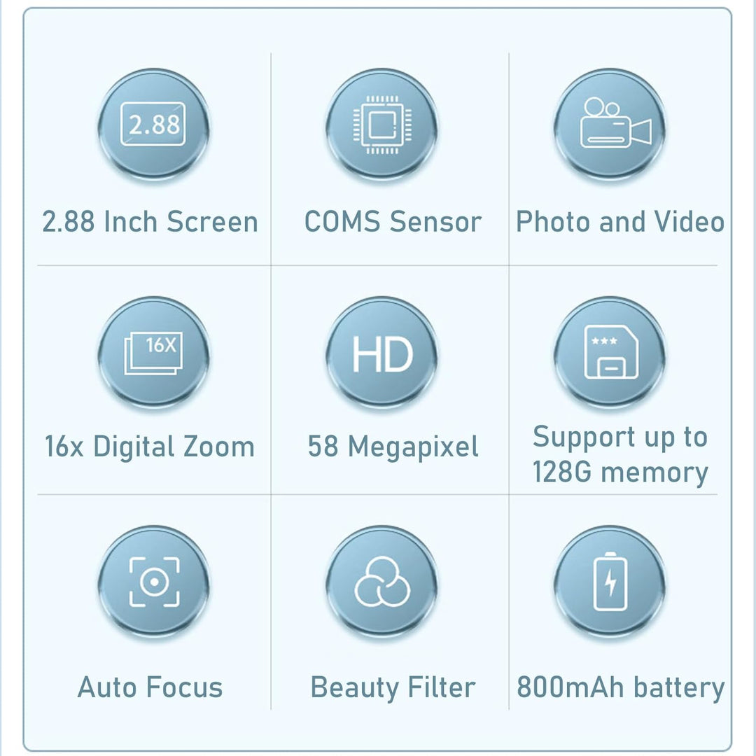 Lumora Fotokamera: 58MP Kompaktkamera mit 4K Video & 16X Zoom für detailreiche Bilder.